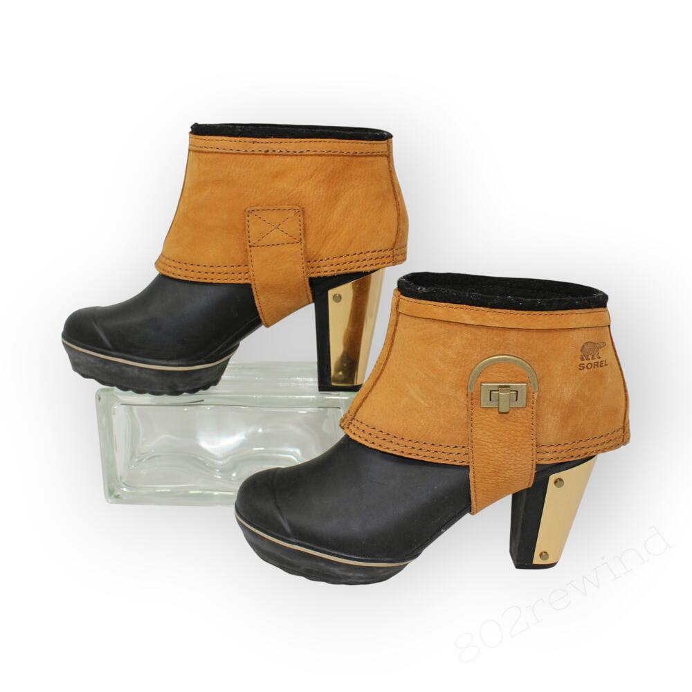 Sz 8 SOREL Medina II High-Heel Platform Rain Booties Waterproof 2086 - Picture 12 of 12